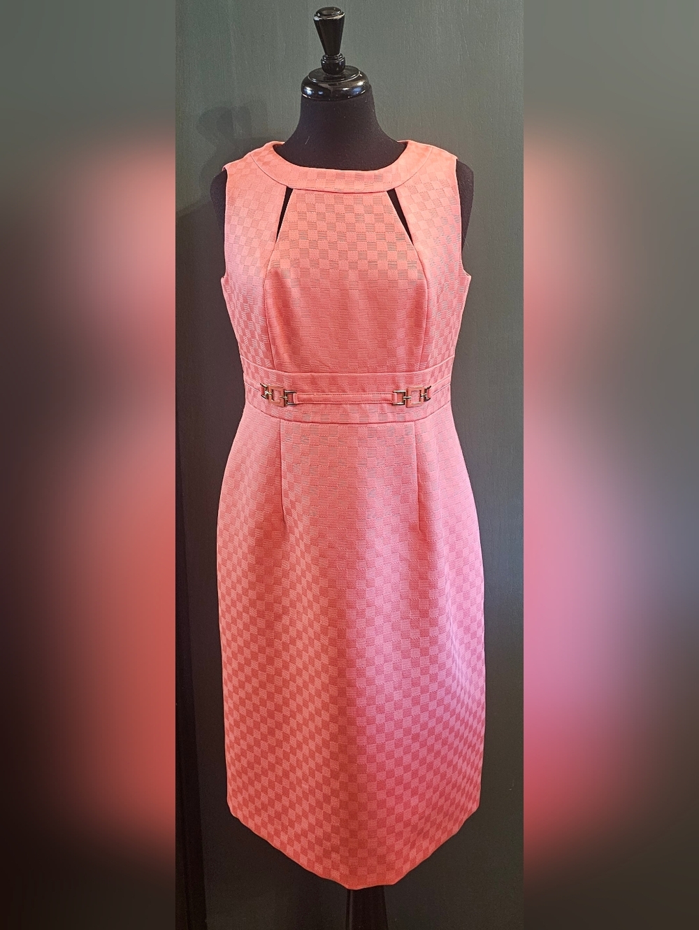 Tahari Coral Pink Dress